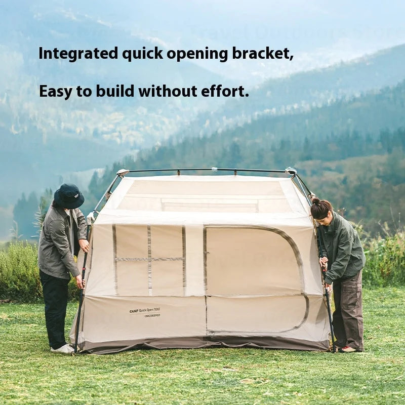Naturehike Village 6.0-Roof Quick-open Camping Tent Outdoor Portable 150D Titanium Black Oxford Cloth Waterproof Sunscreen Tent