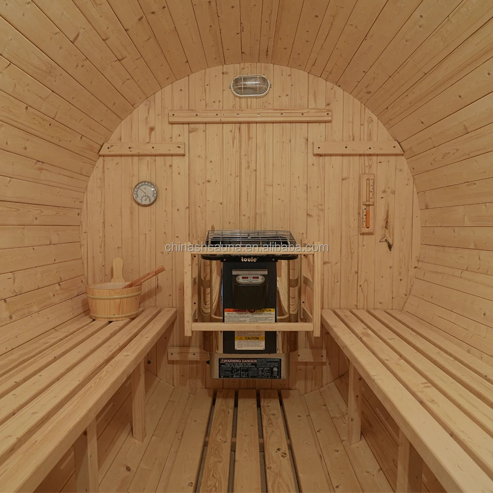 Sauna familial extérieur durable en bois de pin, sauna traditionnel à vapeur