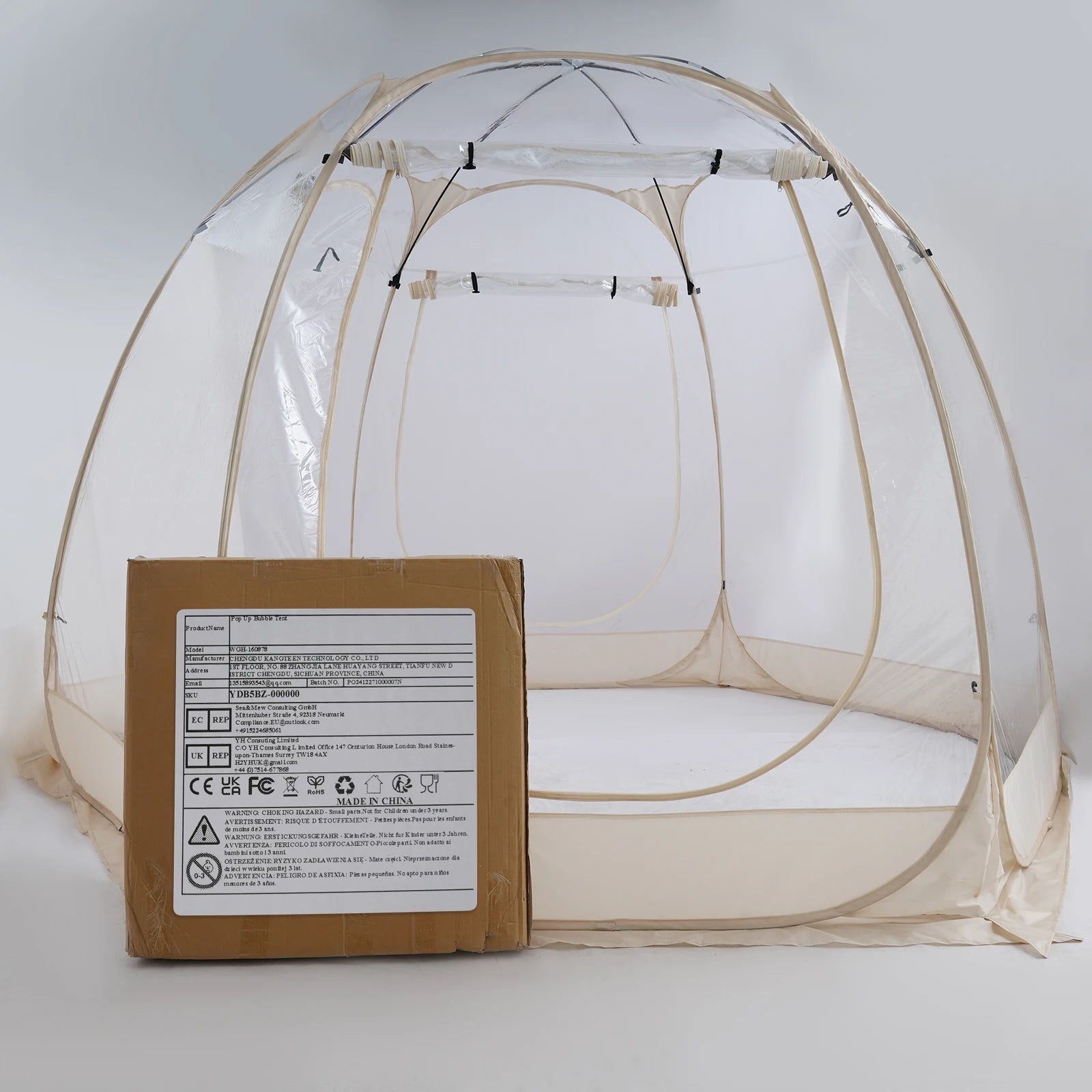 Clear Pop Up Bubble Tent Garden Courtyard Tent Camping Tent for Outdoor Lawns, Backyards  3*2.05m/9.84*6.73ft