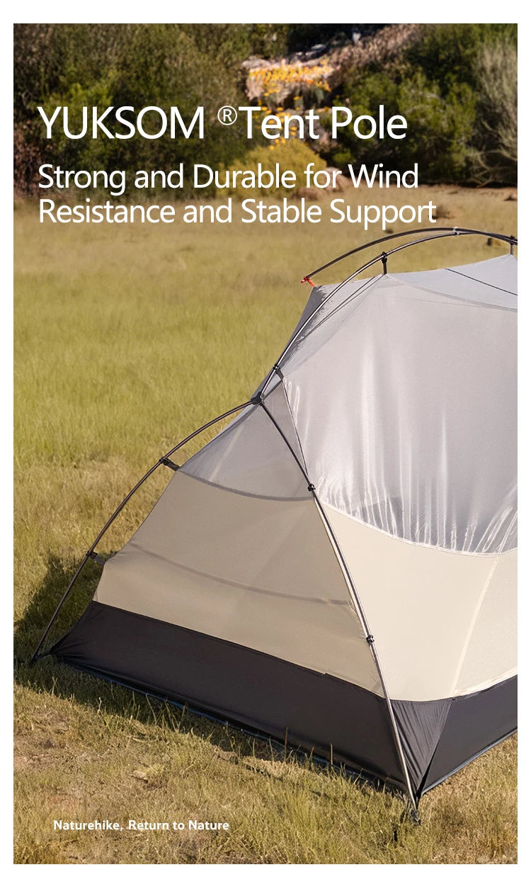 Naturehike Mongar Pro 123 Ultralight Three Season Outdoor Waterproof 20D Nylon Hiking Tent 2 Person Rucksack Camping Riding Tent