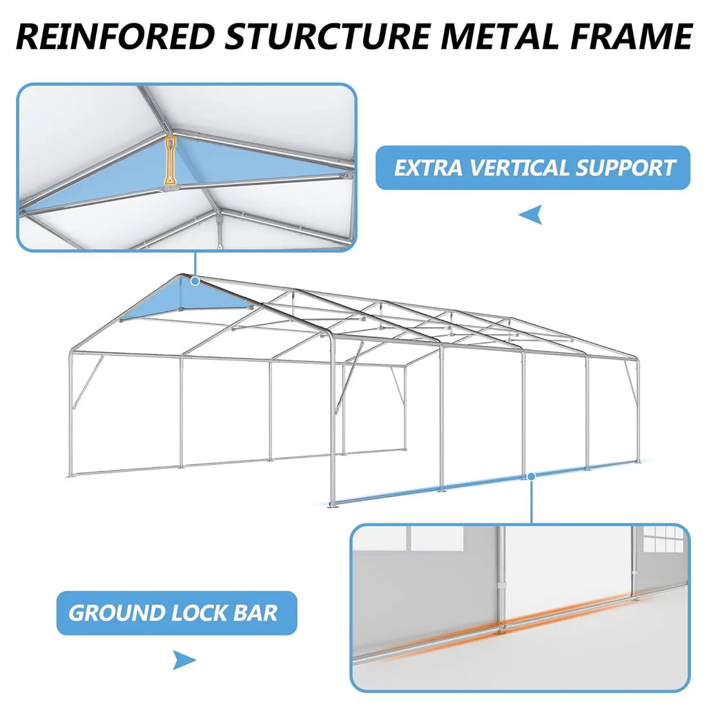 20'x30' Party Tent Heavy Duty, Large Wedding Event Tent with Removable Sidewalls & 4 Sand Bags, Event Canopy Shelter, Custom