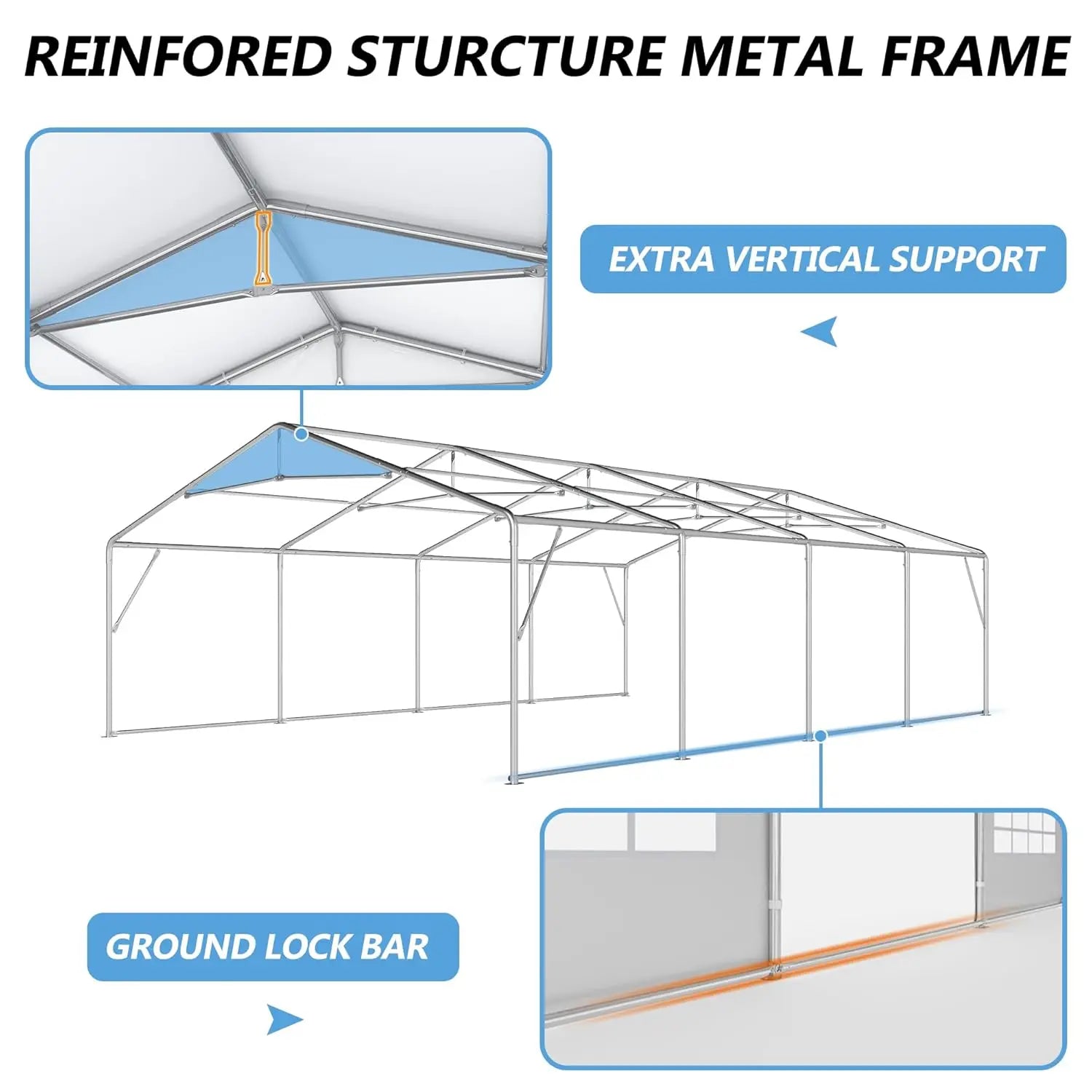 20'x30' Party Tent Heavy Duty, Large Wedding Event Tent with Removable Sidewalls & 4 Sand Bags, Event Canopy Shelter, Custom