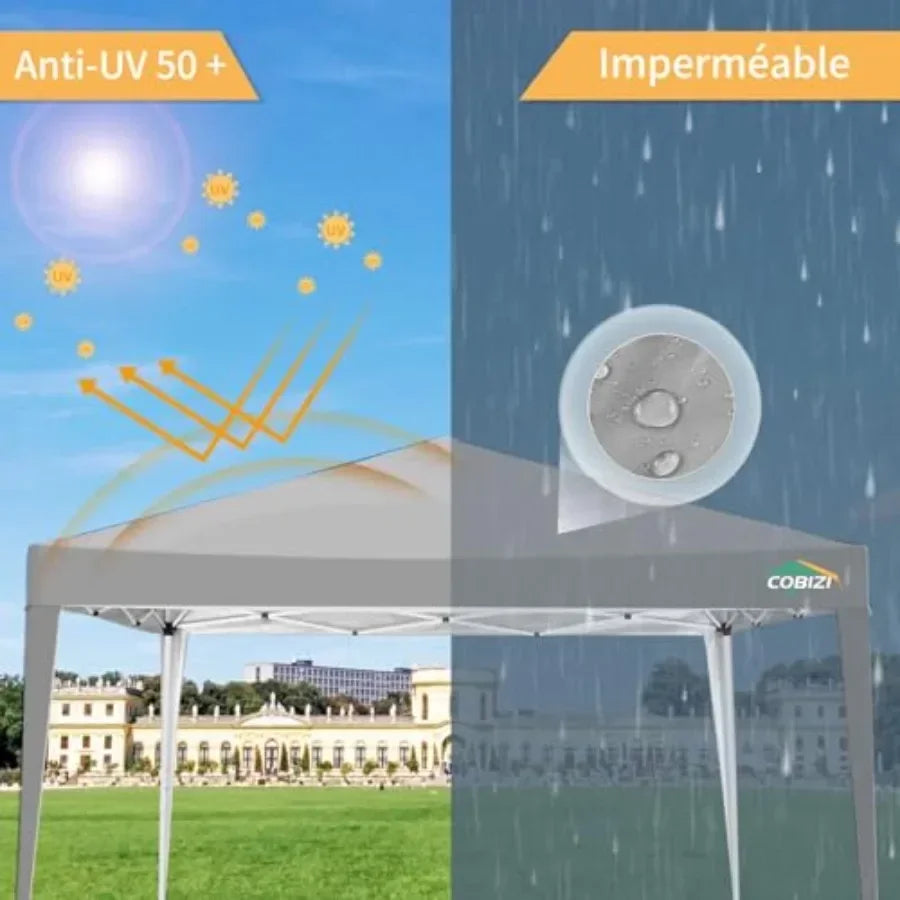10x10 Pop Up  Tent Without Sidewall UPF 50+ Waterproof Outdoor   Tent Portable Canopies Gazebo for Commercial Sun Shade Party B