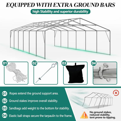20x40 Heavy Duty Party Tent Removable Sidewall 4 Sand Bags Outdoor Wedding Event, Customized