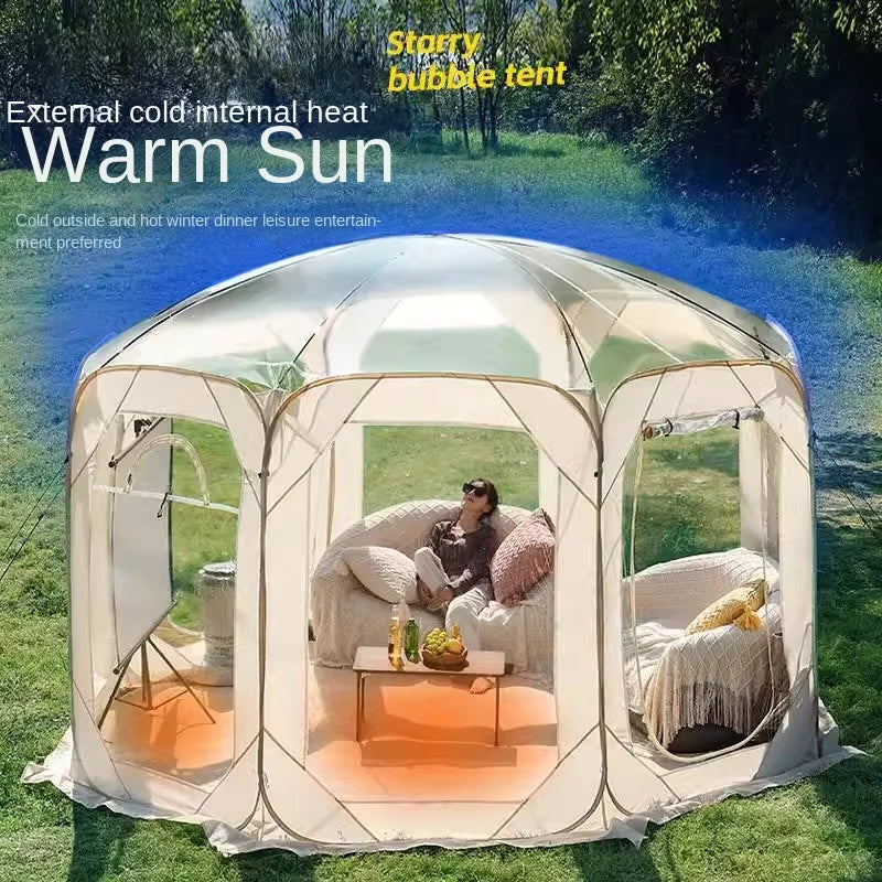 New Star Tent Transparent Bubble House Sun Room 4-10 Person PVC Courtyard Restaurant Shed Camping Supplies Outdoor Camping