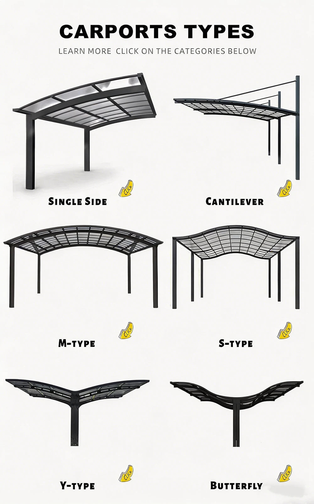 Aluminum Carport Canopy Permanent Outdoor Shelter Waterproof Gazebo Bioclimatic Terrace Shed for Driveway or Patio Protection