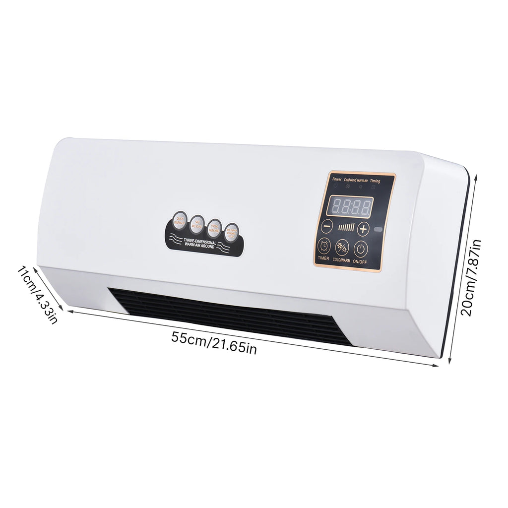 2 in 1 Wall-mounted Air Conditioner Electric Heating Fan with Remote Control Hot Wind Natural Wind Simple Air Conditioner Fan