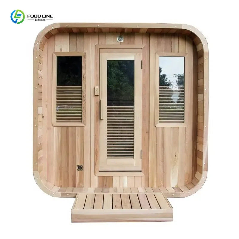 Sauna personnalisé en bois traditionnel pour 2-3 personnes, en cèdre rouge et en hemlock canadien, pour l'extérieur