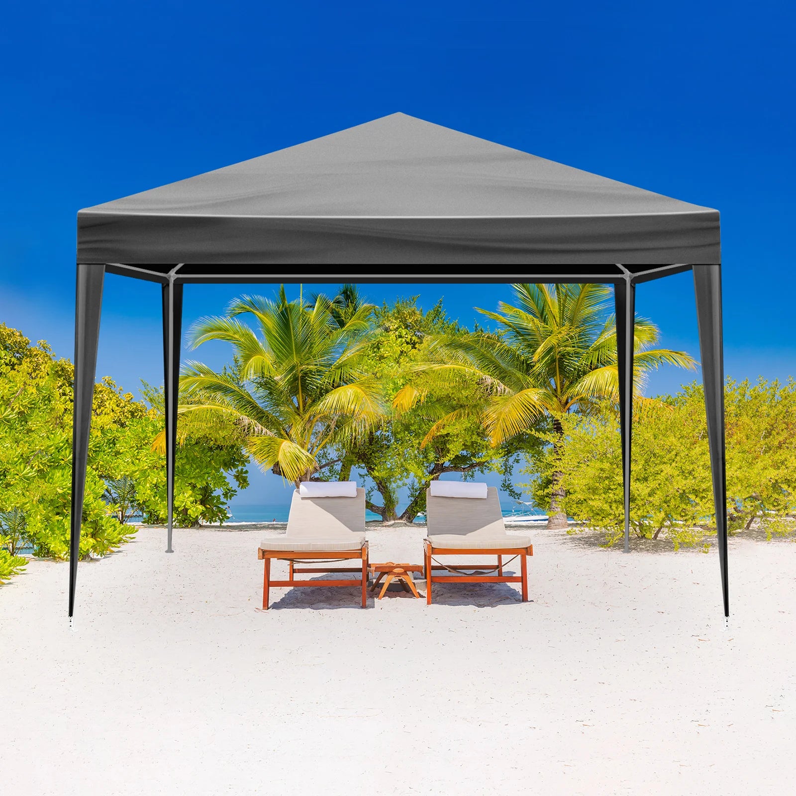10'x10' Gazebo Waterproof Outdoor Canopy Patio Tent Party Tent for Wedding BBQ Cater, Black