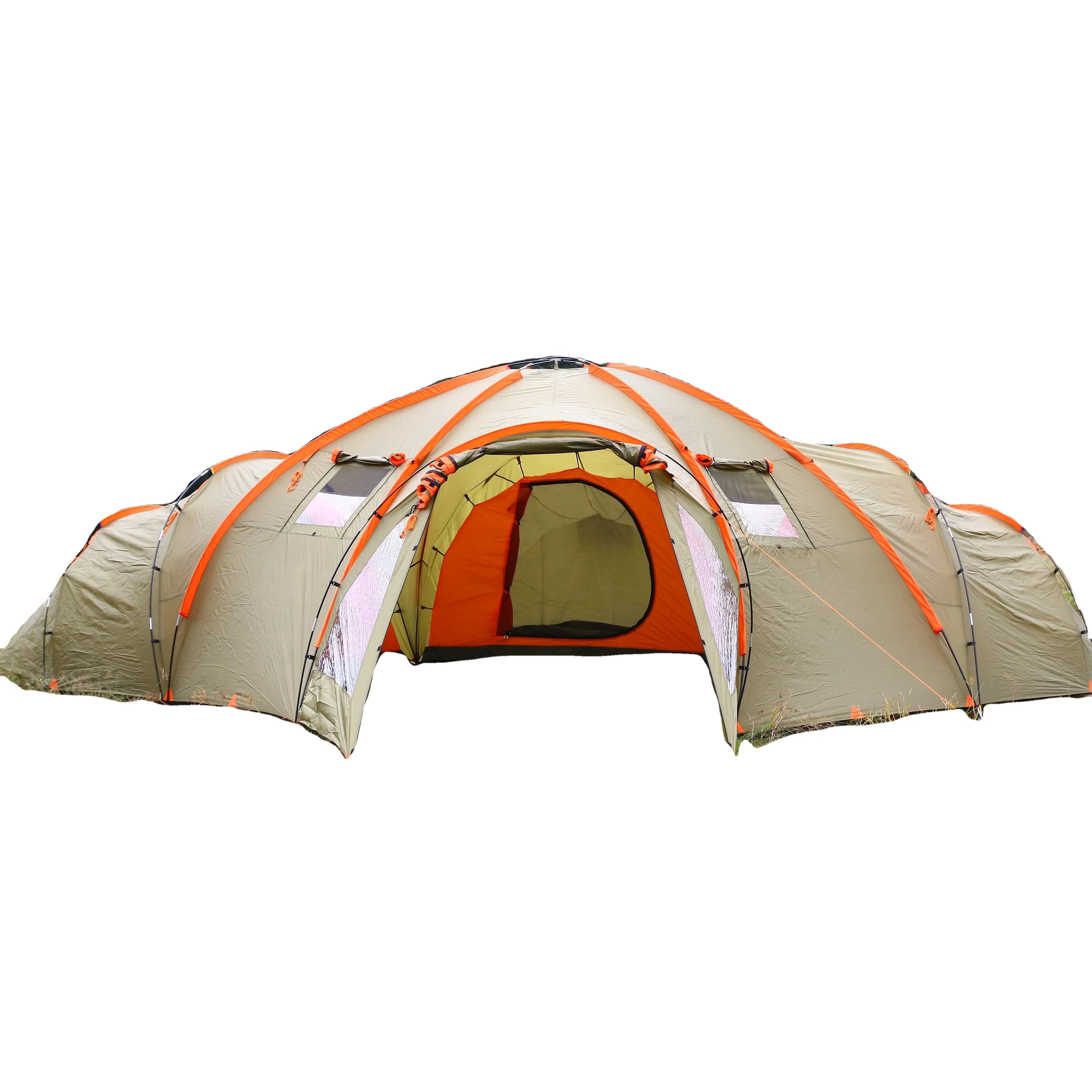 Wind Valley 4 Season Waterproof Customized Family Tent 8 10 12 People 3 Rooms Large Luxury Outdoor Camping Tent