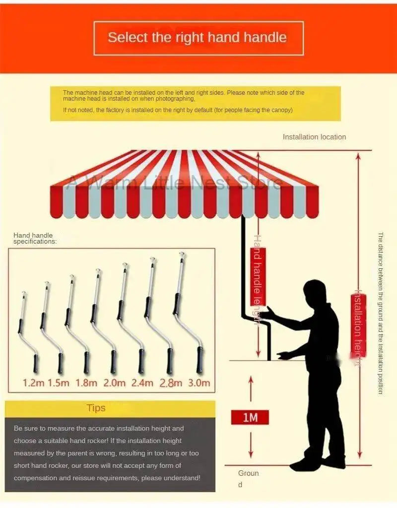 Retractable Gazebos Hand-cranked Awning Outdoor Balcony Window Shop Sunshade Tent Courtyard Sun Protection and Rainproof Pergola