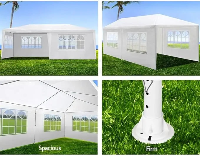 Tente de réception extérieure pour mariage avec parois latérales amovibles, abri de jardin robuste et imperméable pour fêtes, barbecues, événements, jardin, cour et patio