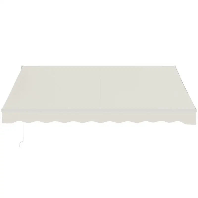 12' x 10' Electric Awning, Retractable Awning, UV Protection Sun Shade Shelter with Remote Controller and Manual Crank Handle for Deck, Balcony, Yard, Cream White