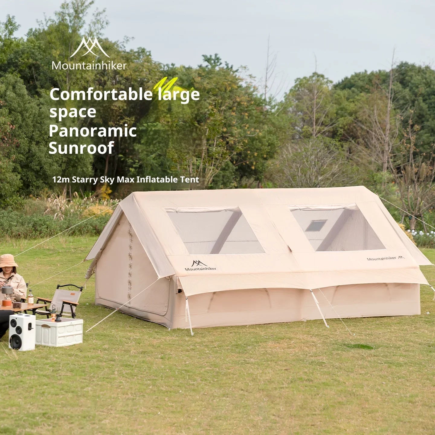 Mountainhiker Outdoor Camping Inflatable Tent Portable Folding Fully Automatic Rainproof Tourism 12 ㎡ Family House