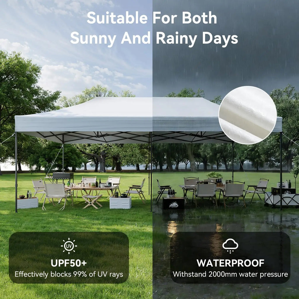 10x20 Pop Up Canopy Without Sidewalls, Easy Up Instant Shelter with Roller Bag & Sand Bags – Outdoor Canopy Tent for, Custom