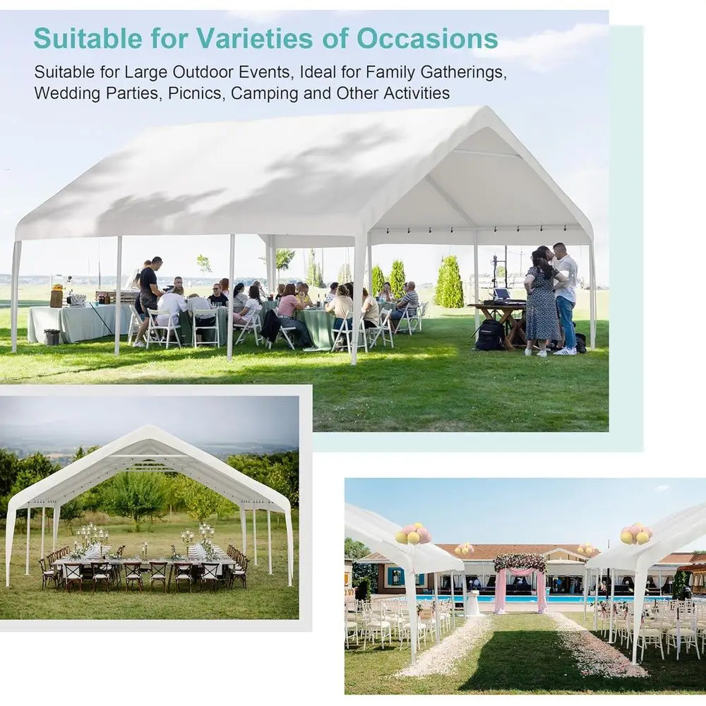 Abri de jardin métallique 20x20 avec parois latérales, idéal pour les mariages et les fêtes, tente gazebo 3 pièces