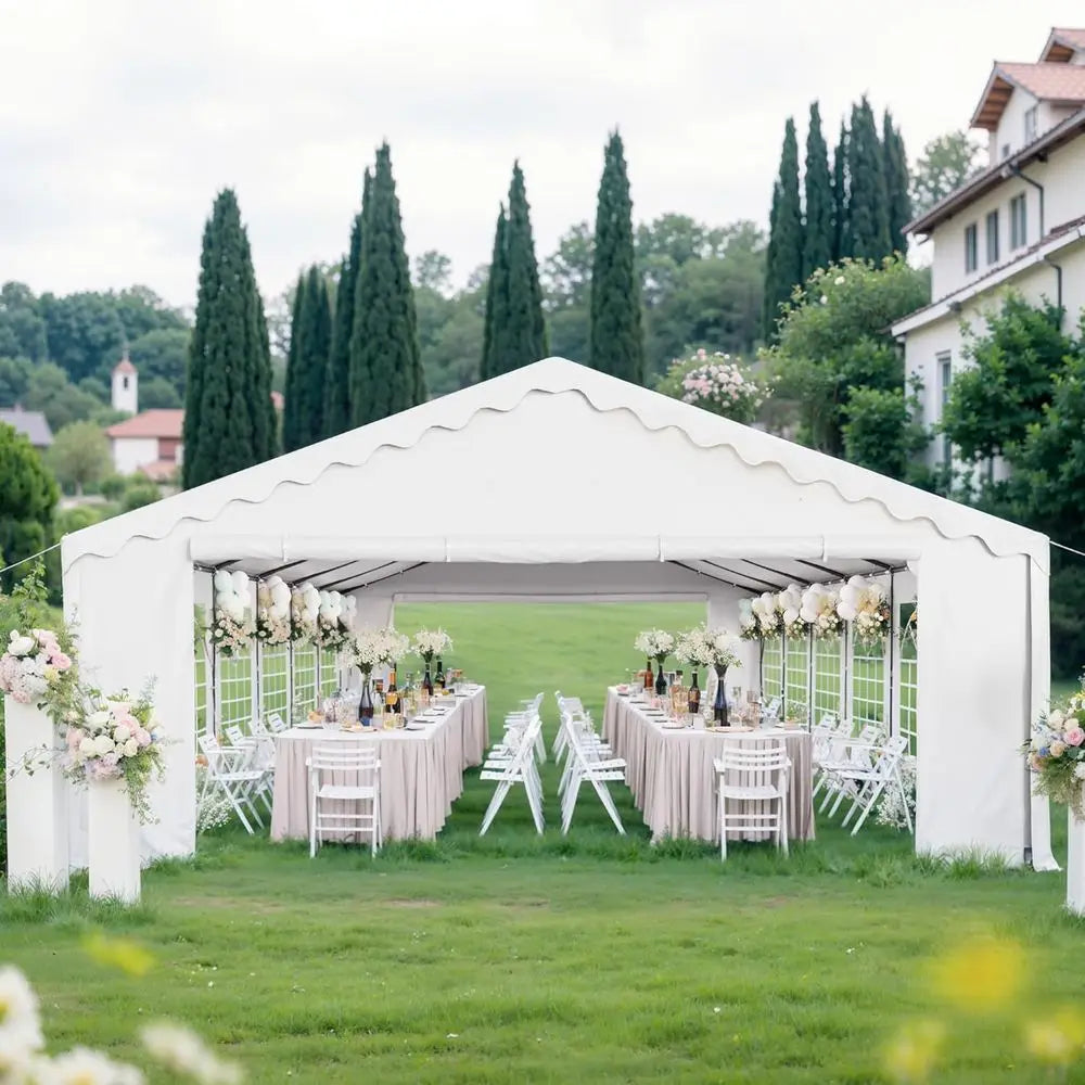 Heavy-Duty Waterproof Outdoor Party Tent, 20x40 ft, with Sidewalls, Ideal for Weddings and Events