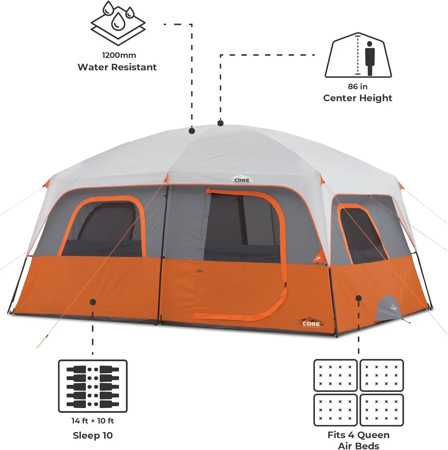 Sale price Tent for Family Camping | 10 Person / 11 Person / 12 Person Large Multi Room Cabin Tents for Car Camping & Outdoor Ad