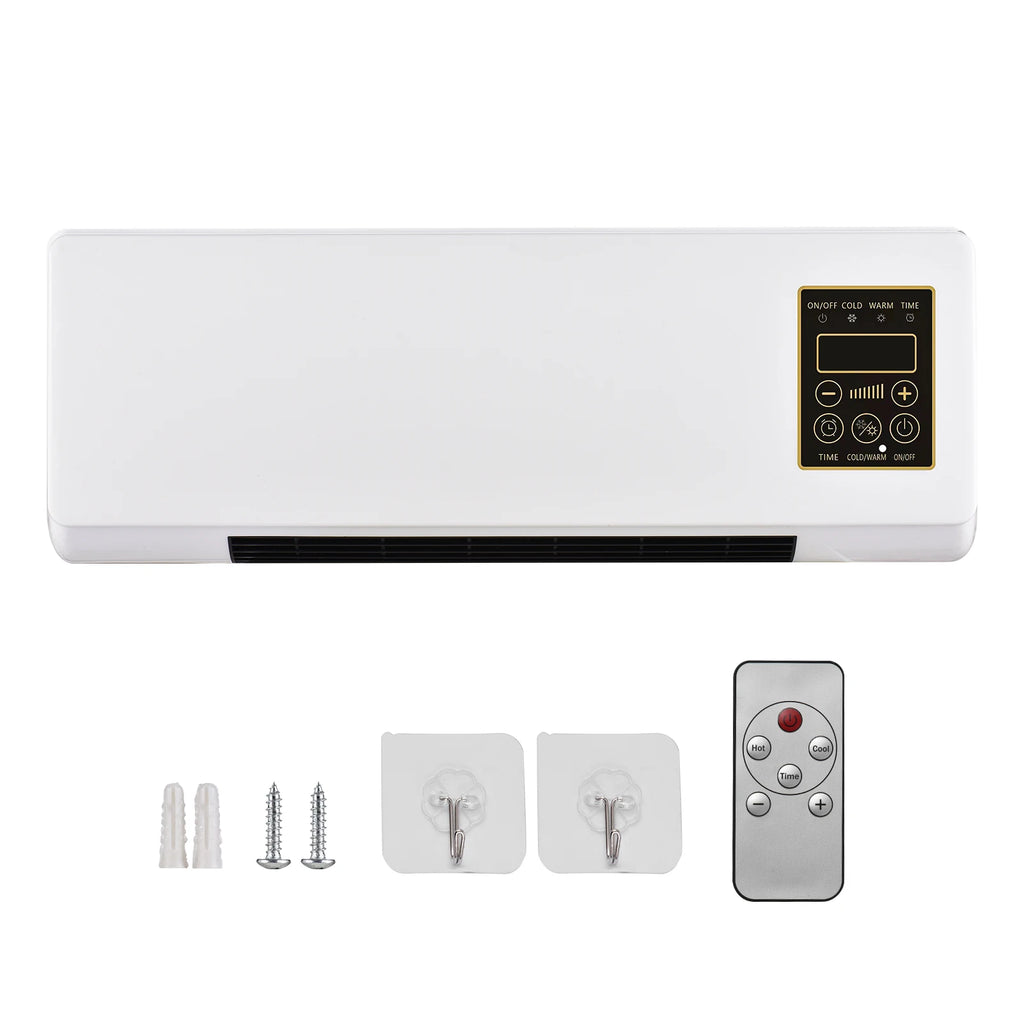 Cold and Warm Dual Purpose Air Conditioner Heater and fan Combo Wall Mounted Desktop 2in1 Fan Timing Function Heating and Cool