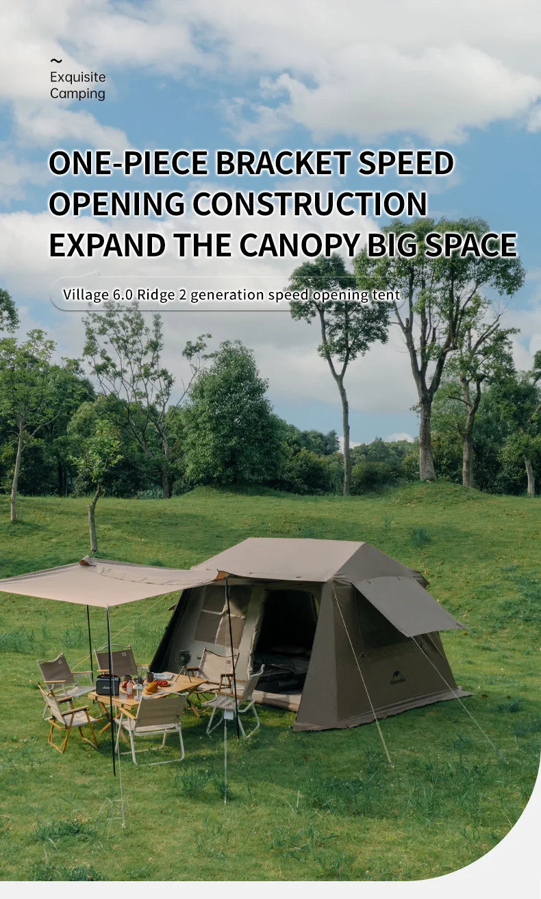 Naturehike Village 6.0 The Second Generation Quick Open Tent Family Automatic Tent for Camping Outdoor