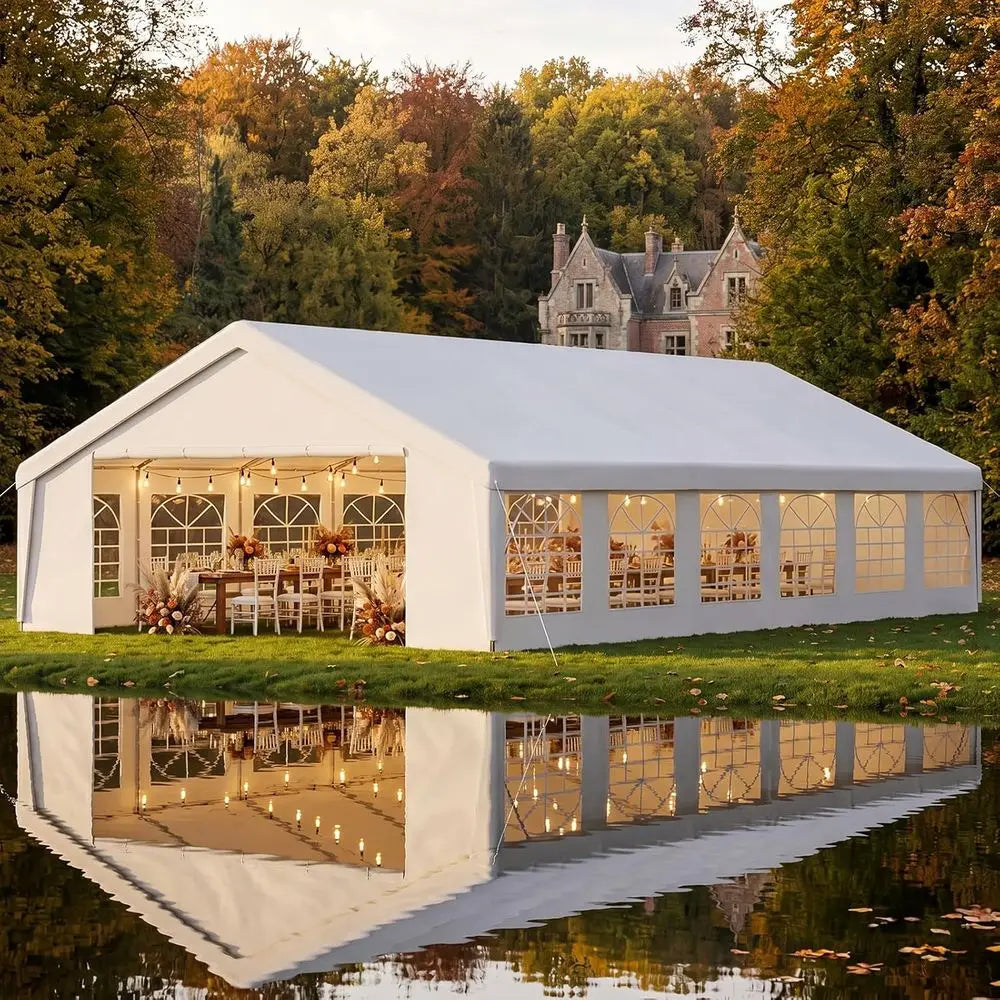 20x40 Party Tent or Weddings Waterproo Event Tent with Removable Sidewalls &Roll-up Door, Heavy-Duty Steel e or Outdoor Weddings