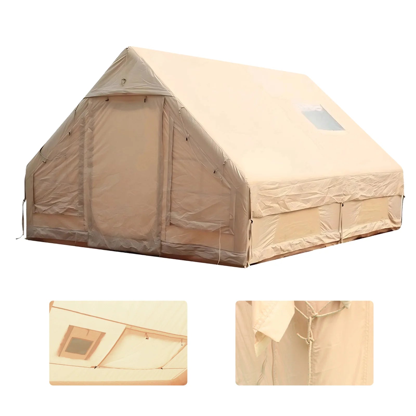 12m² Inflatable House with Skylight Air Glamping Tents Easy Setup Inflatable Camping Tent with Pump Camping with Mesh Windows