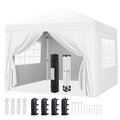 12x12 Pop Up Canopy with 4 Removable Sidewalls, Portable Enclosed Instant Tent, Waterproof Outdoor Tent, Beach Sun Shelter with