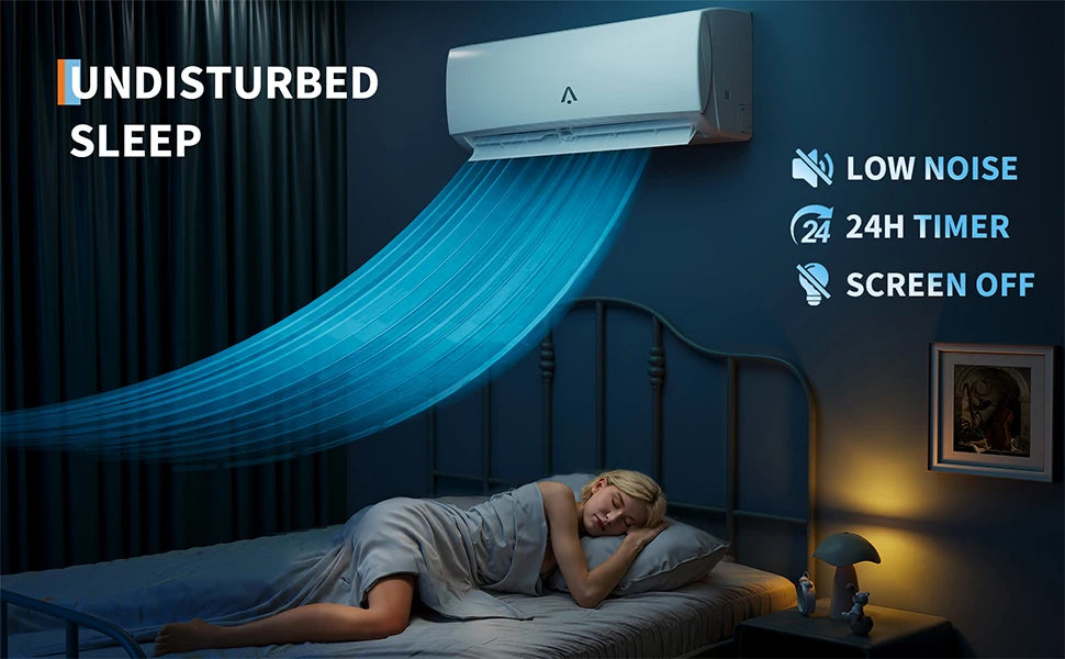 Garvee 20 SEER2 9000 BTU Mini Split Air Conditioner & Heater, Wifi Enabled Ductless Inverter AC Unit with 230V Energy Saving System, White