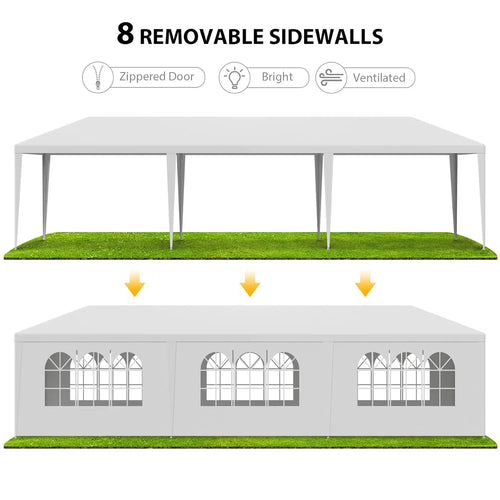 10' x 30' Outdoor Waterproof Gazebo Canopy Tent with Removable Sidewalls and Windows Heavy Duty Tent for Party, Customized