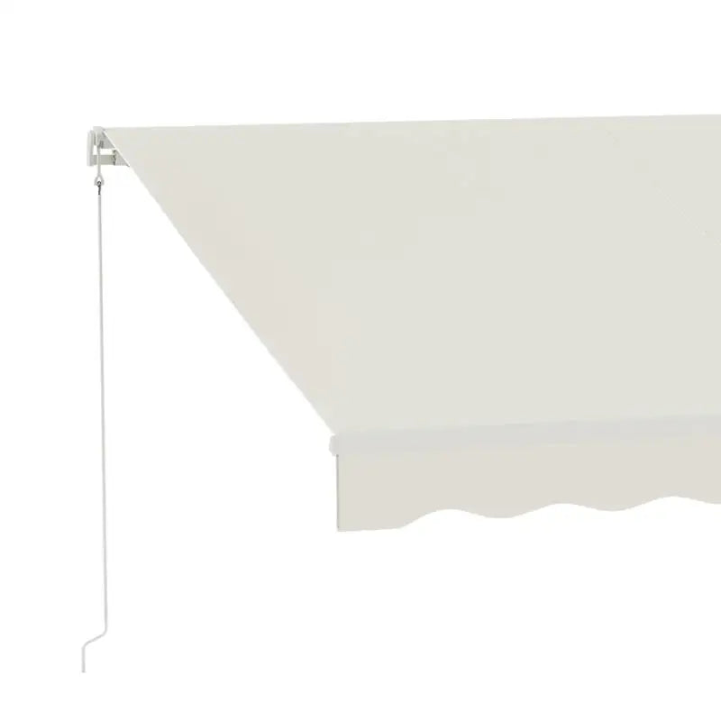 12' x 10' Electric Awning, Retractable Awning, UV Protection Sun Shade Shelter with Remote Controller and Manual Crank Handle for Deck, Balcony, Yard, Cream White