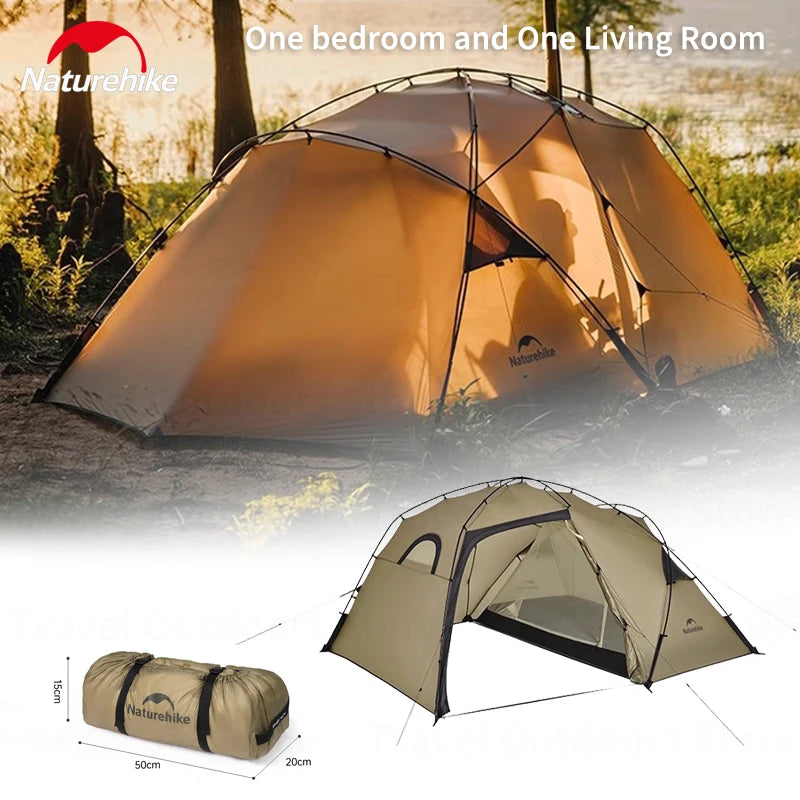 Naturehike SOLO Camping Tent Ultralight Silicon Coated Outdoor 4 Seasons Tents Waterproof 15D Nylon Double Layer Hiking Tent