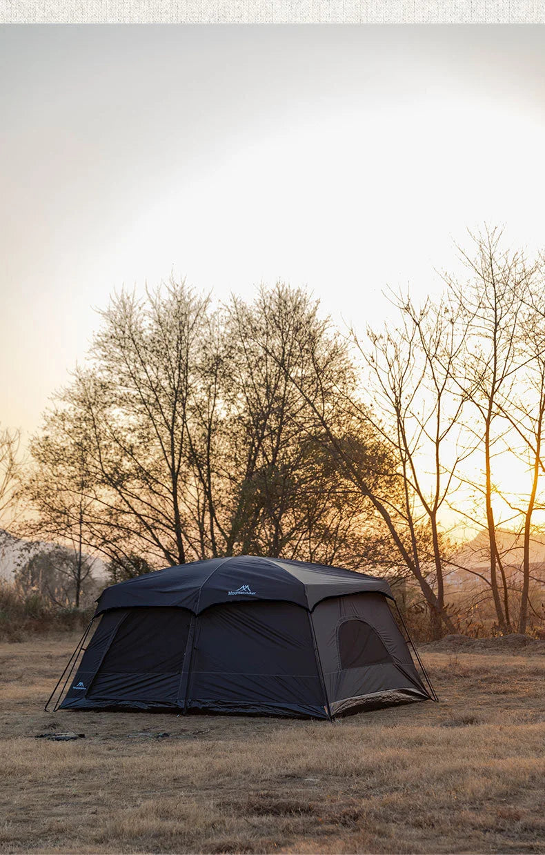 MOUNTAINHIKER Camping Family luxury Tent 3-12 Person Double Layers Oversize 2 Rooms Thickened Rainproof Outdoor Tour Equipment