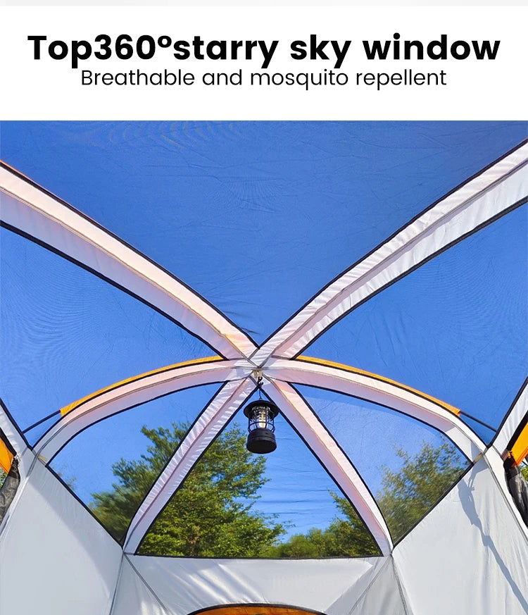 Outdoor Camping Family Tent 3-12 Person Double Layers Oversize 2 Rooms Thickened Rainproof Outdoor Family Camp Tour Equipment