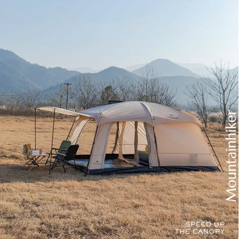 MOUNTAINHIKER Camping Family luxury Tent 3-12 Person Double Layers Oversize 2 Rooms Thickened Rainproof Outdoor Tour Equipment