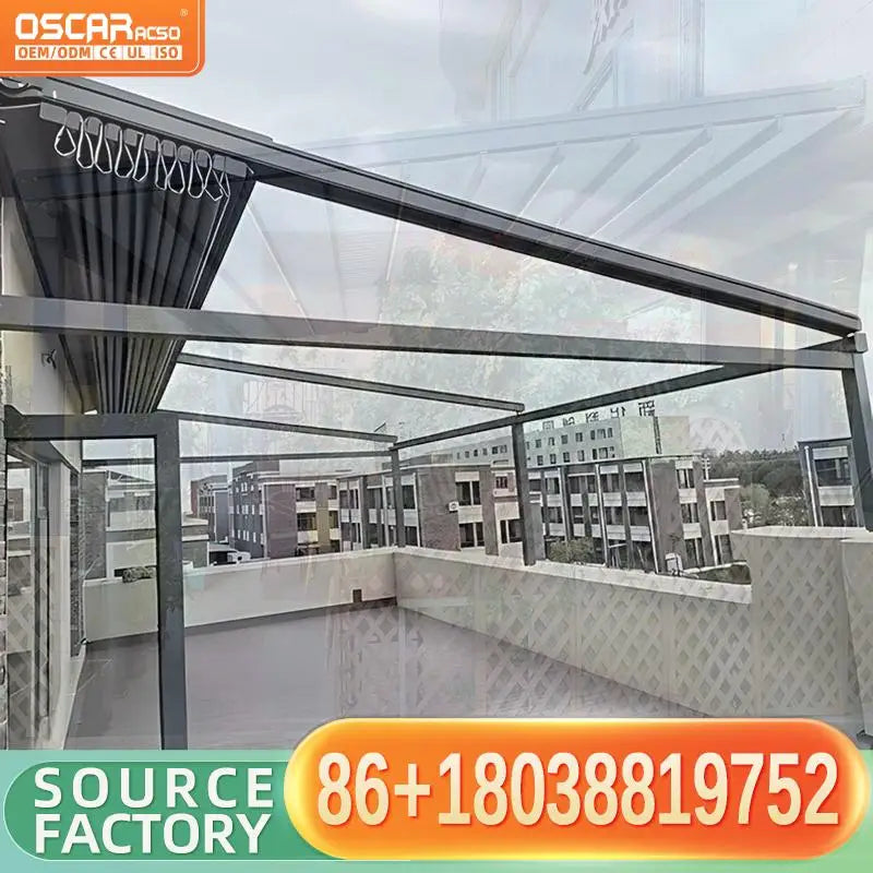 Multifunctional Retractable Outdoor Canopy Foldable Sun Shelter for Garden Patio Beach Retractable Canopy Pergola