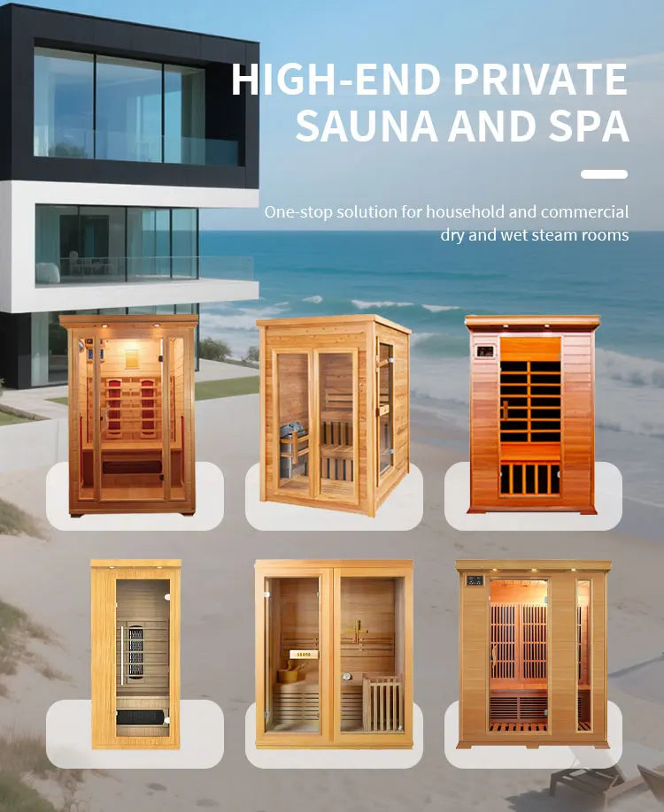 Sauna extérieur, espace de repos, maison en bois, sauna carré préfabriqué en cèdre