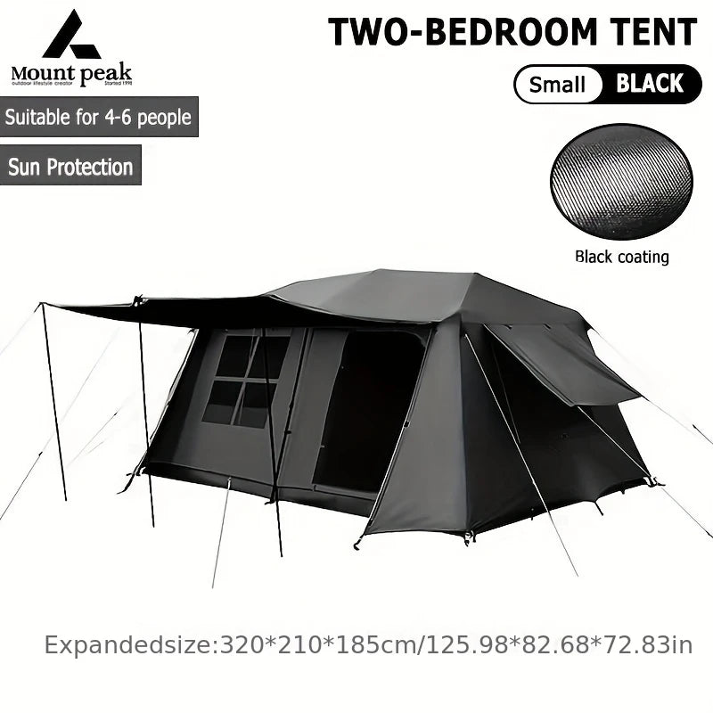 Mount Peak Automatic Large Camping Tent 3-8 People Quick Set Up Ridge Tent with Canopy, Suitable for Outdoor Wilderness Adventur