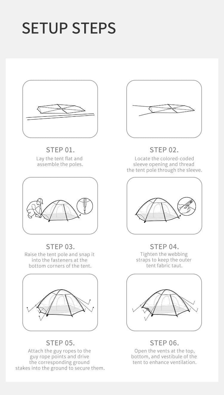 Naturehike 4 Seasons Giling PRO Hiking Tent Easy Setup Dome Tent Outdoor Camping Portable Equipment Mountaineering Tent Ultralight Backpacking Tent