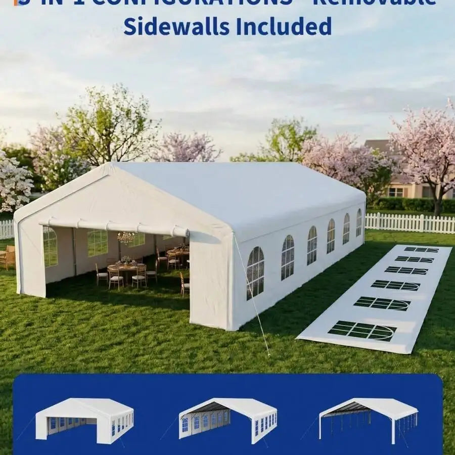 20x40 Ft Heavy Duty Party Tent With Removable Sidewalls And Windows Commercial Wedding Canopy