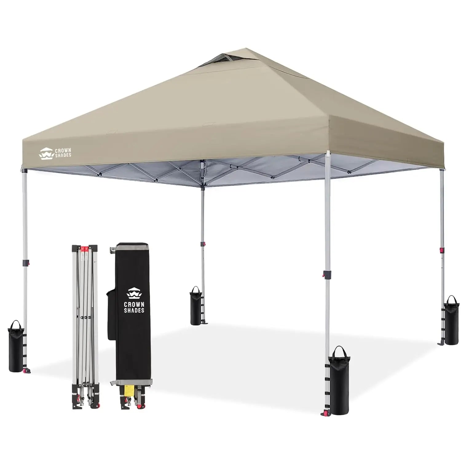 10x10 Pop Up Canopy - Beach Tent with One Push Setup - Easy Outdoor Sun Shade for Events, Parties, Camping - Gazebo, Customized