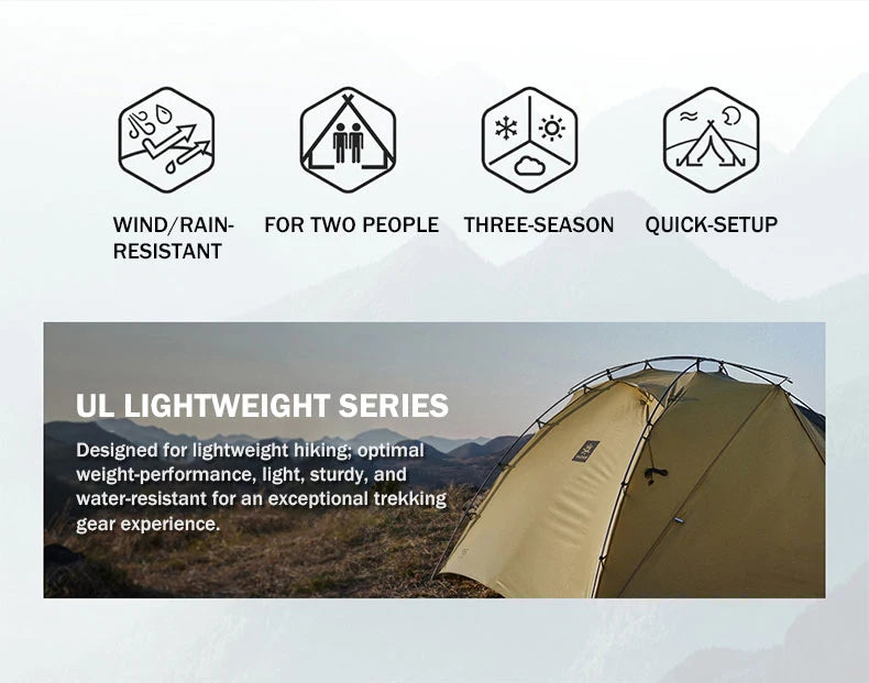 KAILAS New STRATUS Tent Ultralight Backpacking 2 Person Double Layer Waterproof Windproof Camping Hiking Survival Tent KT2503102