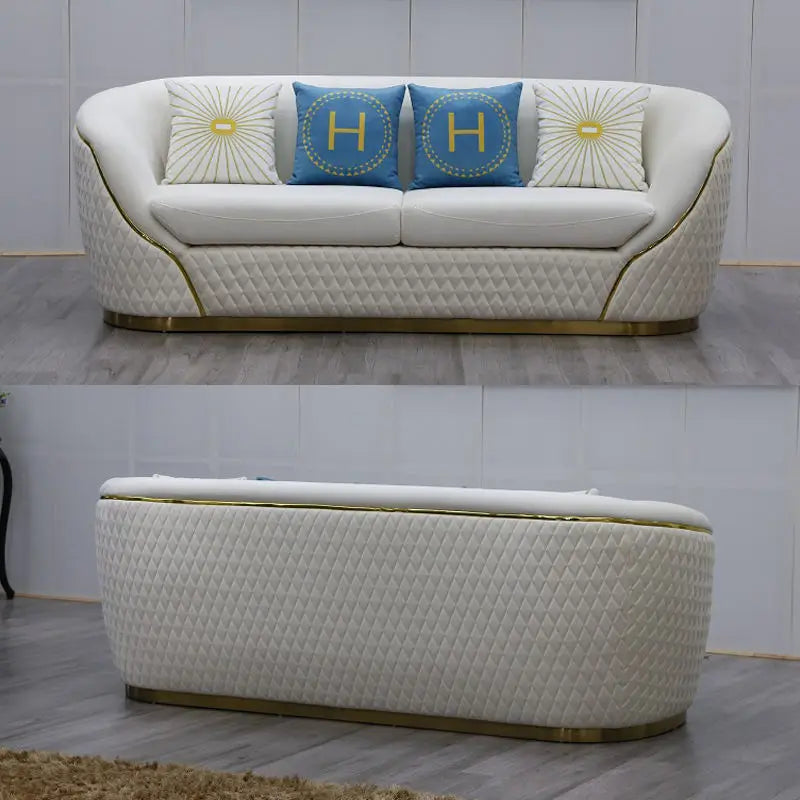 Modern Luxury Loveseat Sofa Set With Gold Stainless Steel Leg Leisure Lounge Sofa for Living Room Hotel Home Furniture