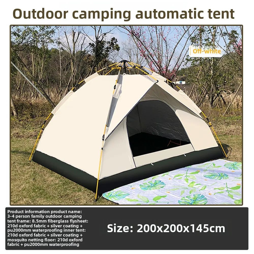 Portable Hexagon Pop Up Tent Outdoor 1 Room 1 Living Space Easy Setup Ventilated Park Camping Canopy Sunshade Party Tent