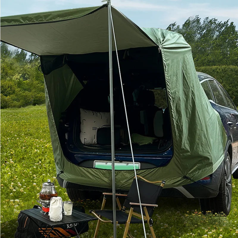 Outdoor Car Rear Tent Camping Picnic Car Rear Tent with Canopy Car Rear Extension Tent Sunshine-Proof Rain-Proof Car Rear Tent