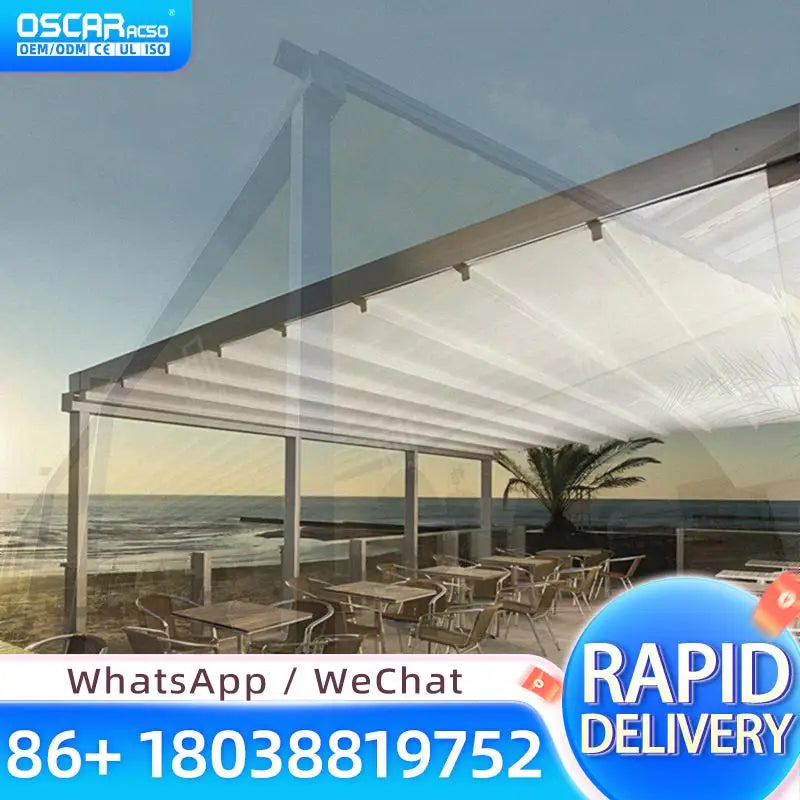 Multifunctional Retractable Outdoor Canopy Foldable Sun Shelter for Garden Patio Beach Retractable Canopy Pergola