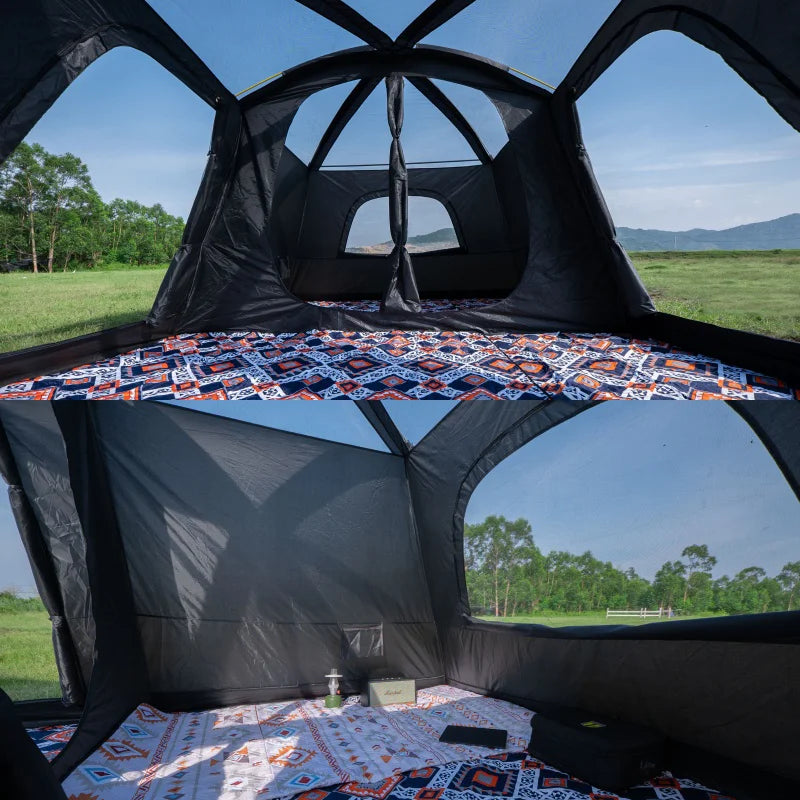 4/8/12-Person Outdoor Camping Tent with Extendable Canopy: Mosquito-proof, waterproof, and UV-resistant; well-ventilated and breathable to prevent stuffiness; quick to set up and easy to pack away; suitable for all seasons an