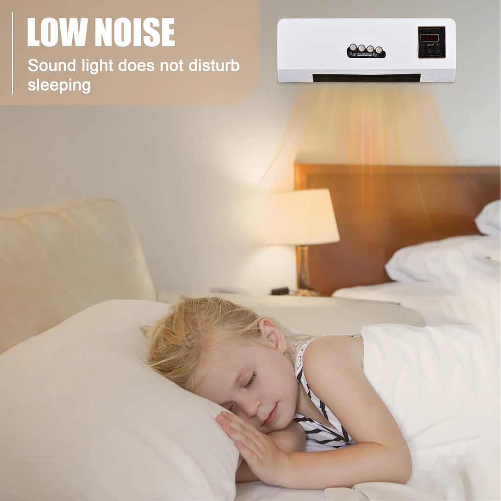 2 in 1 Wall-mounted Air Conditioner Electric Heating Fan with Remote Control Hot Wind Natural Wind Simple Air Conditioner Fan