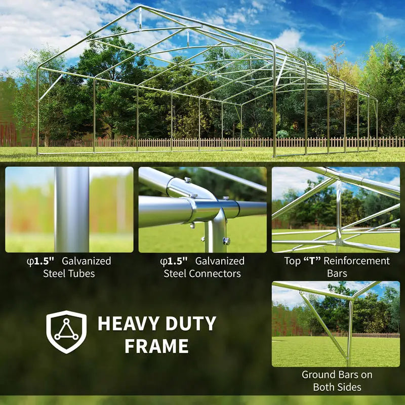 Outsunny 20 x 40 ft Heavy Duty Party Tent Outdoor Gazebo Wedding Tent Event Shelter Carport BBQ with Removable Sidewalls & Windows, Outside Waterproof Canopy for Parties, White