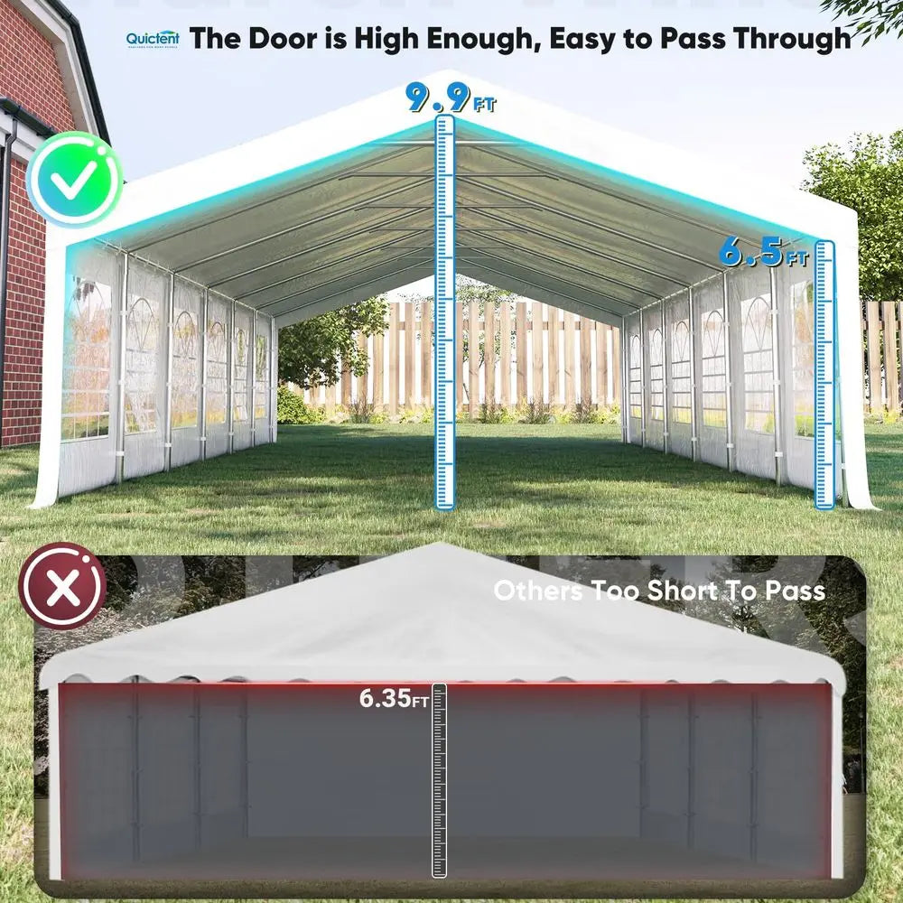 20x40ft Party Tent Heavy Duty Outdoor Canopy Tent Carport Wedding Event Shelter BBQ Wedding Tents for Parties with Storage Bags
