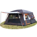 Extra Large Tent 12 PersonFamily Cabin Tents 2 Bay-Windows 2 Rooms and 3 Doors 3 Windows with Mesh Waterproof Straight Wall Dou